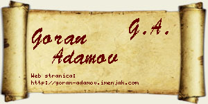 Goran Adamov vizit kartica